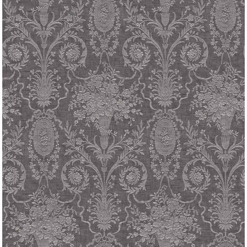 Seabrook Designs Brynn Tonal Bouquets Unpasted Wallpaper