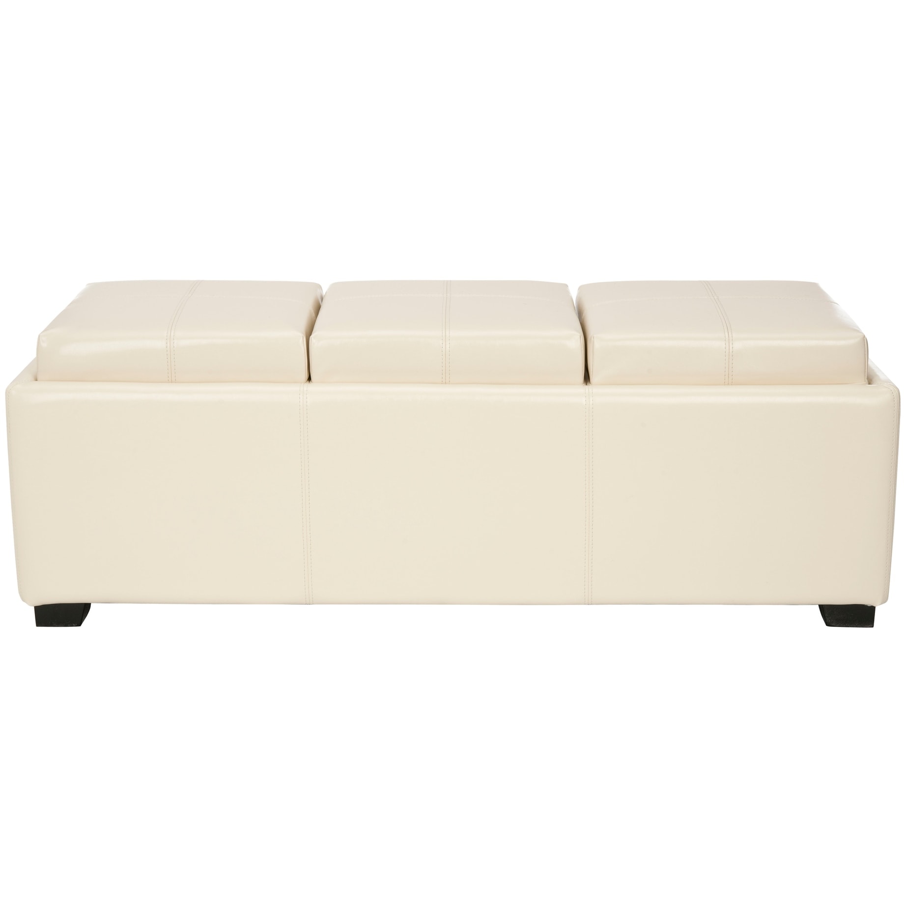 Cream leather sales storage ottoman