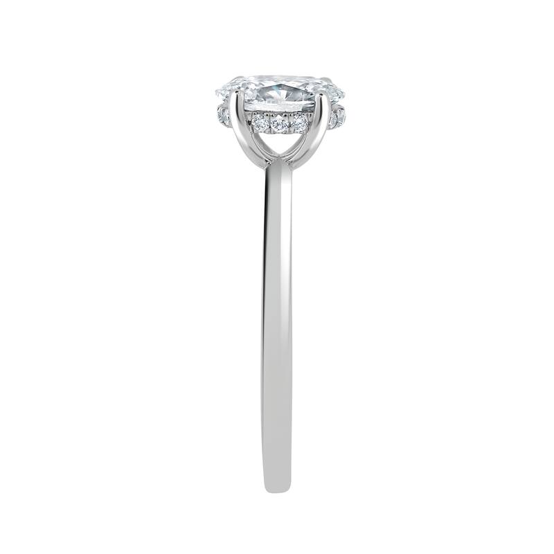 Auriya Lab Grown 2 1/10ct Oval Hidden Halo Solitaire Diamond Engagement Ring in 14k Gold Certified (I-J, SI1-SI2)
