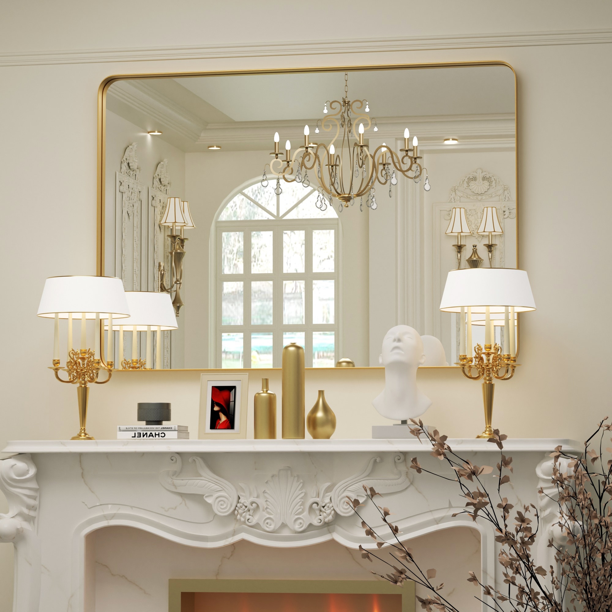 Wall Mirror Vanity Mirror Bathroom Mirror with Round Corner - Picture 11 of 22