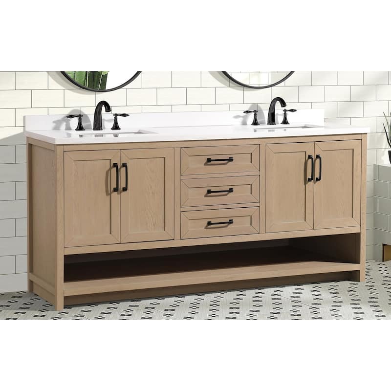 Ari Bath Venice 72" Bathroom Vanity Oak Gray Finish