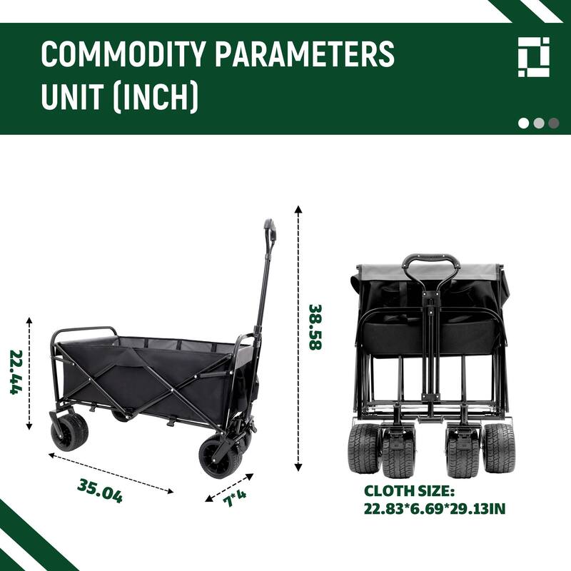 3.1 cu ft. Steel Foldable Wagon Cart
