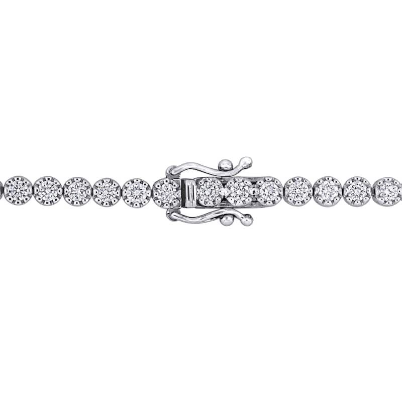 Miadora 2 3/8ct TDW Diamond Tennis Bracelet 14k White Gold