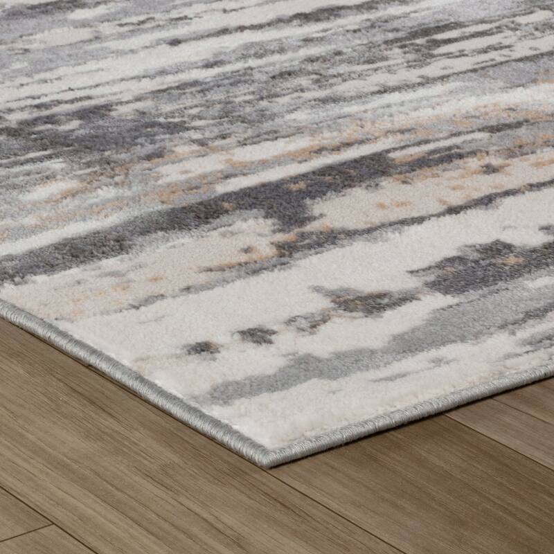Bigi Distressed Abstract Stain Resistant Woven Durable Area Rug By HomeRoots