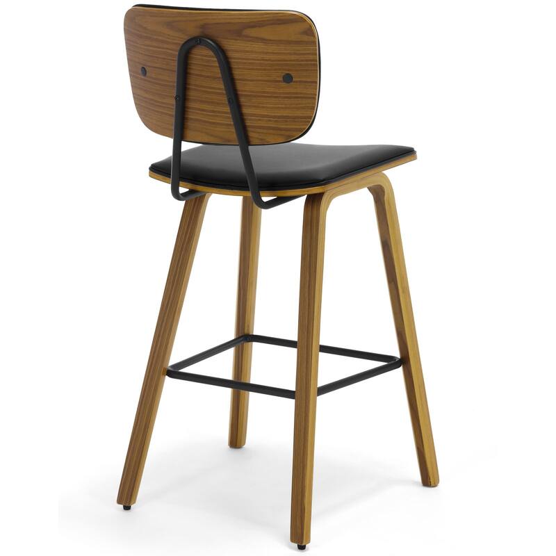 26" Wood Counter Height Bar Stools Set of 2 - 37.6"H x 19.5"W x 18.7"D