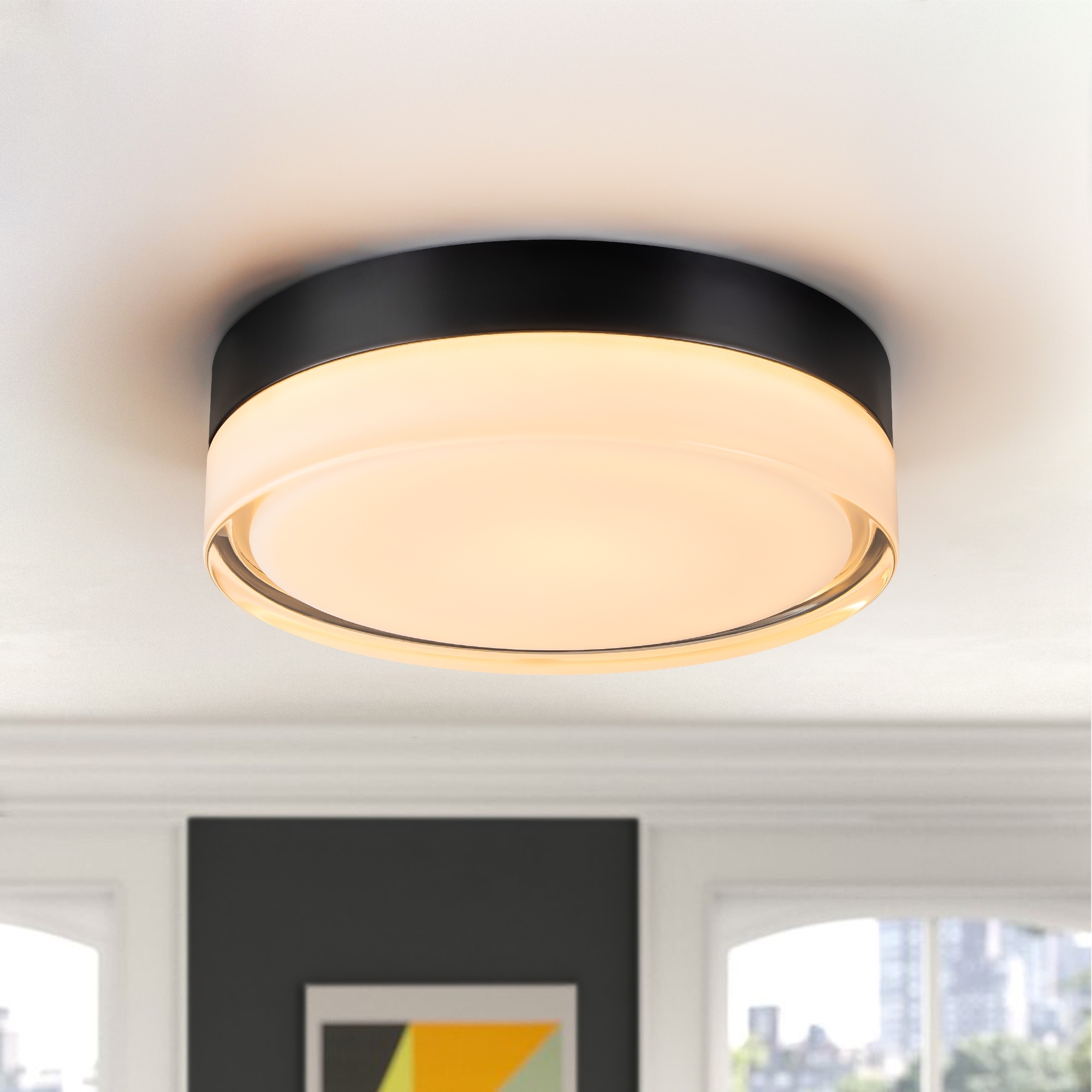 Circular flush ceiling light outlet