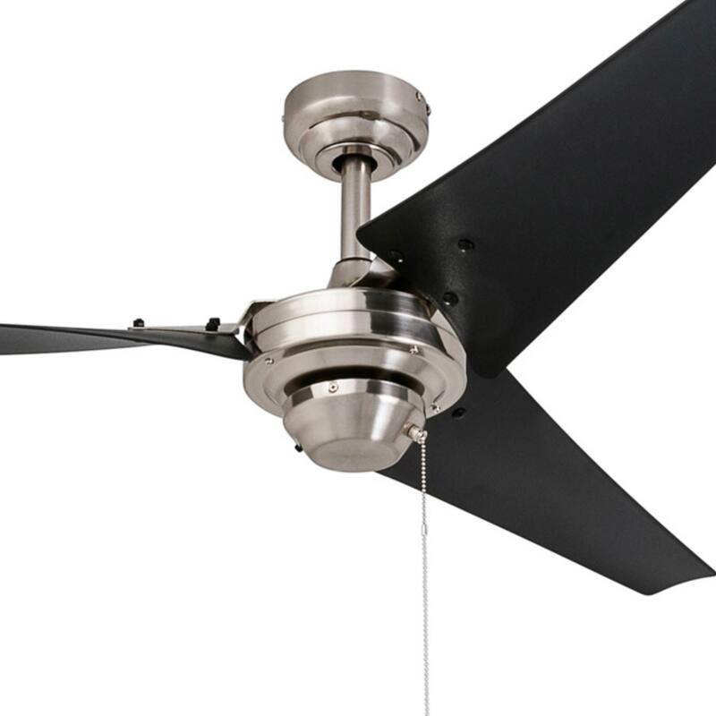 Almadale Black ABS/ Brushed Nickel Energy Efficient Ceiling Fan
