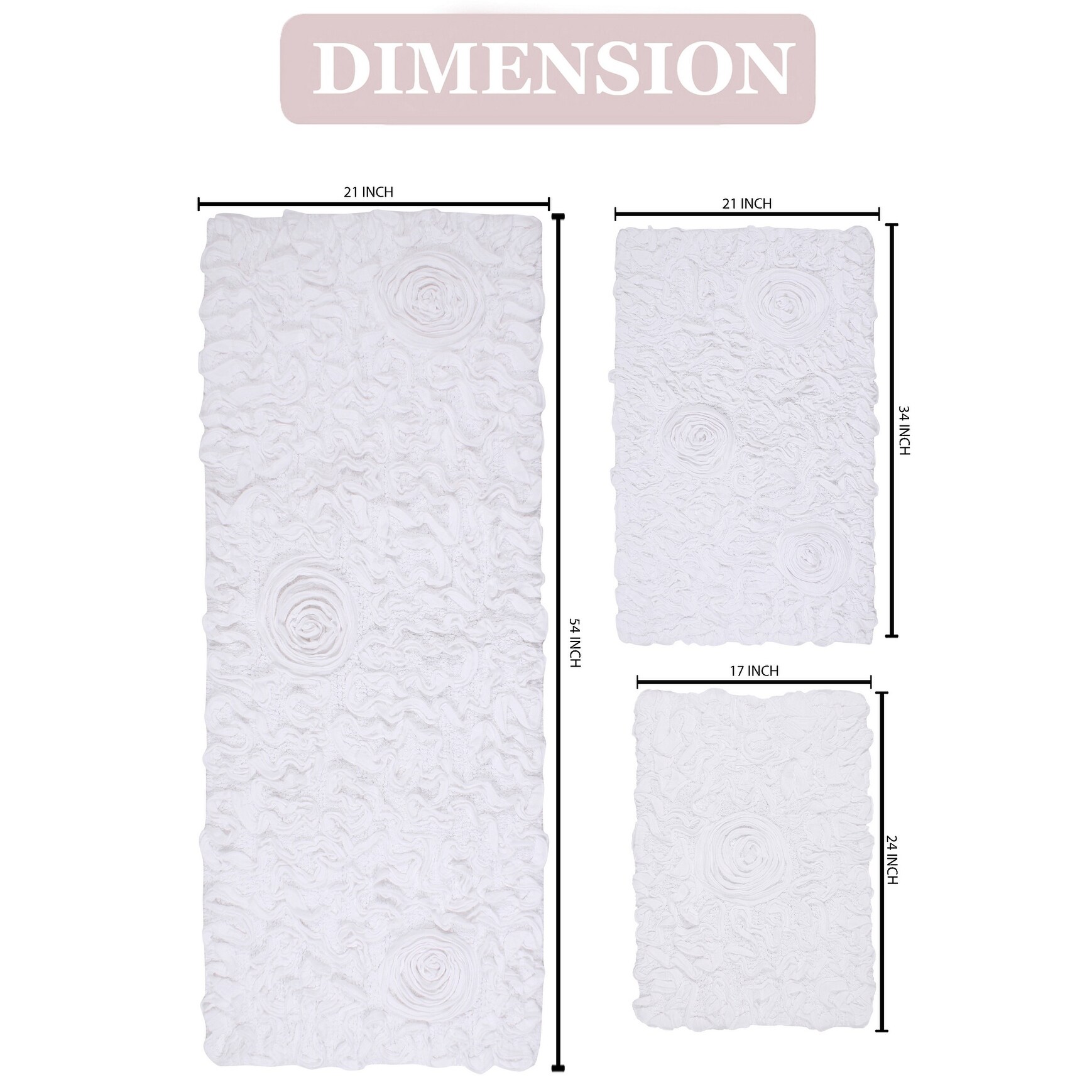 Bell Flower Collection 100% Cotton Non-Slip Bathroom Rug-image