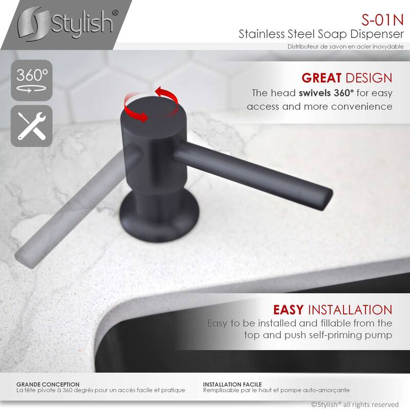 STYLISH Pull Down Kitchen Faucet + Soap Dispenser - Matte Black Finish