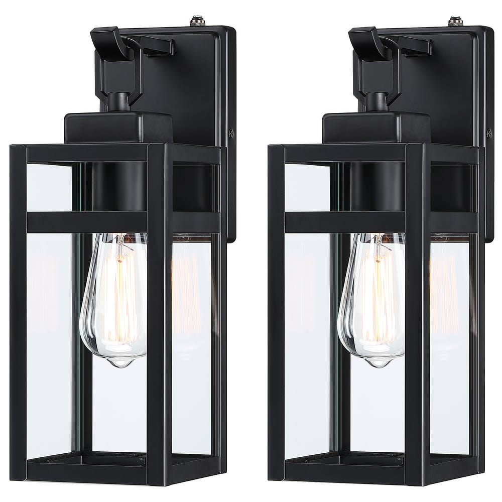 2 Pack Outdoor Wall Light With Sensor Fixtures - 5"x6.57"x14.06"