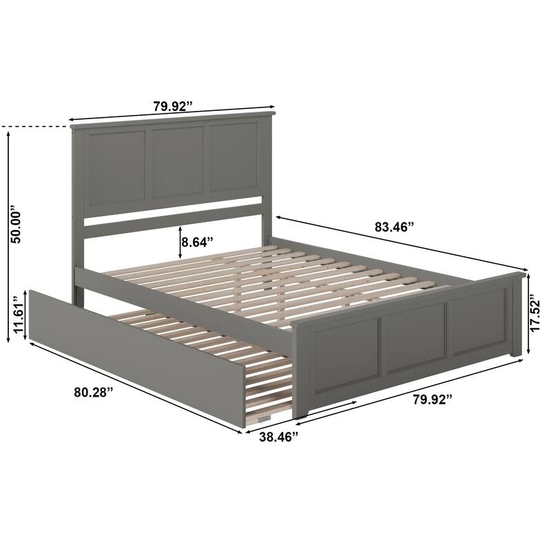 AFI Madison Platform Bed with Matching Footboard & Trundle