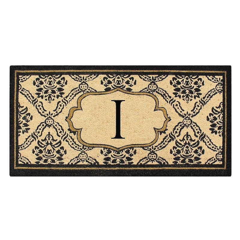 A1HC Uriel Treated Coir Monogrammed Entry Double Door Mat 30"x 60" - I