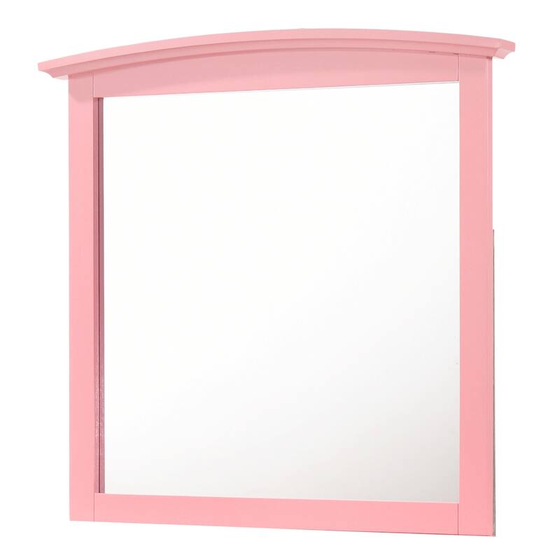 Wooden Framed Rectangular Dresser Wall Mirror - 37" - Pink