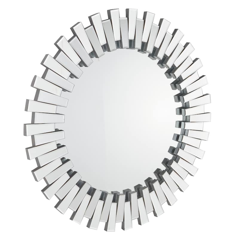 Glass Starburst Wall Mirror - Silver - CosmoLiving by Cosmopolitan - 2"W x 42"L x 42"H