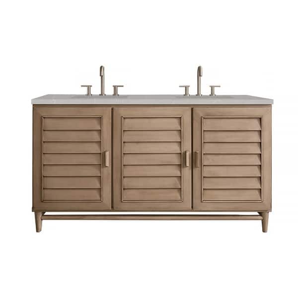 slide 2 of 23, James Martin Vanities Portland 60" Double Vanity, Whitewashed Walnut