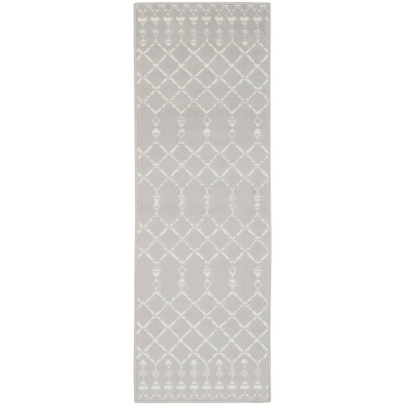 Josi Power Loomed Distressed Abstract Non Skid Stain Resistant Area Rug By HomeRoots - 96' X '24' X '0.39