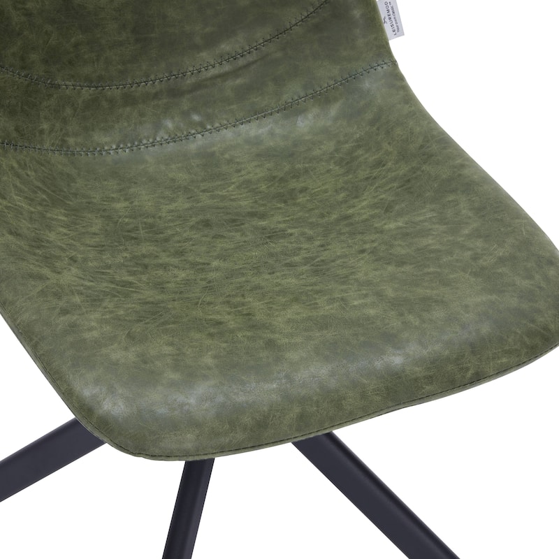Markley Leather Dining Chair 360 Degree Swivel with Iron legs Modern Accent Side Chair
