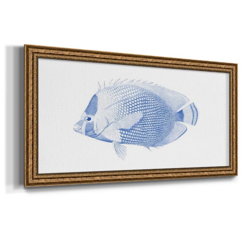 Blue & White Tropical Fish VI Premium Framed Canvas- Ready to Hang