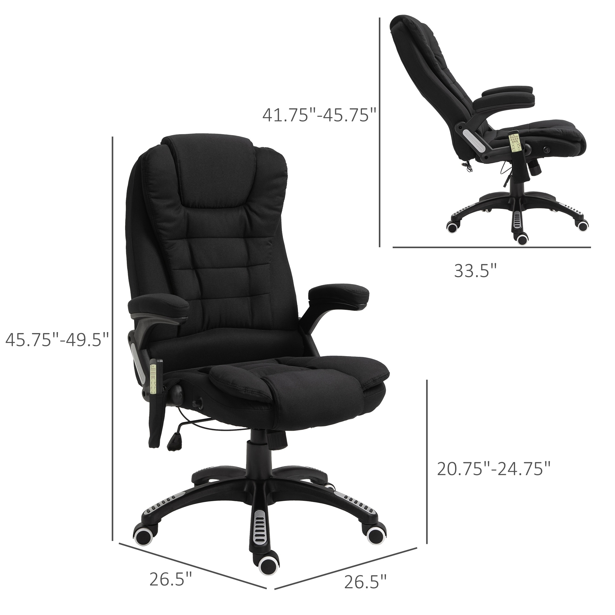 Copper Grove Lecheria Dark Grey Adjustable Massaging Office Chair