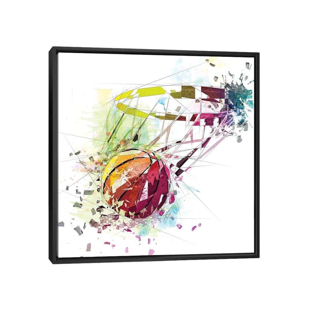 iCanvas "Basketball And Net" by Katia Skye Framed Canvas Print