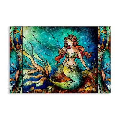 Stupell Elegant Seated Mermaid Canvas Wall Art Design By Mandie Manzano