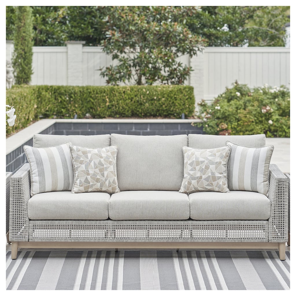 Signature Design by Ashley Seton Creek Gray Outdoor Sofa with Cushion - 82.63" W x 36.25" D x 35.88" H