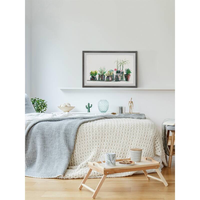 Garden Jars Framed Wall Art, Cozy Living Accent - Inviting Artwork for Homely Spaces