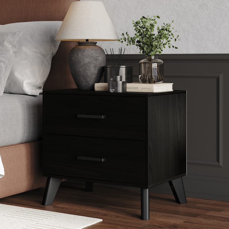 CraftPorch Classic Style 2-Drawers Wooden Nightstand
