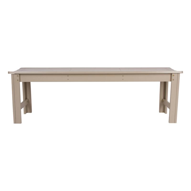Shine Company 5FT Backless Garden Bench, Cedar Wood, HYDRO-TEX Finish