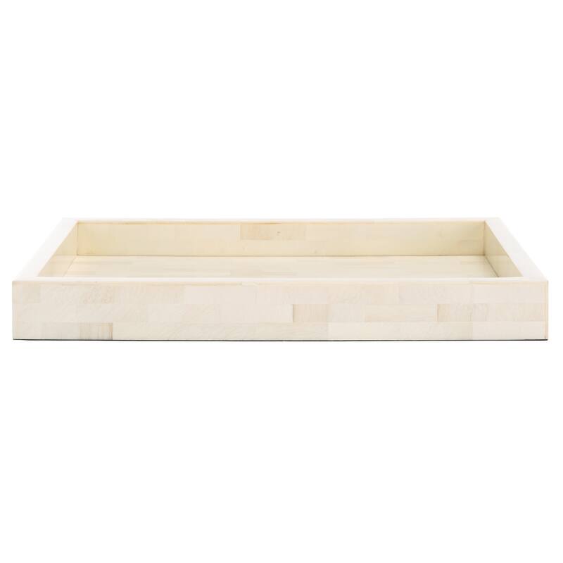 SAFAVIEH Home Sabi Antique Ivory/Faux Bone Resin 14.2"W x 10"D x 1.5"H Rectangle Tray