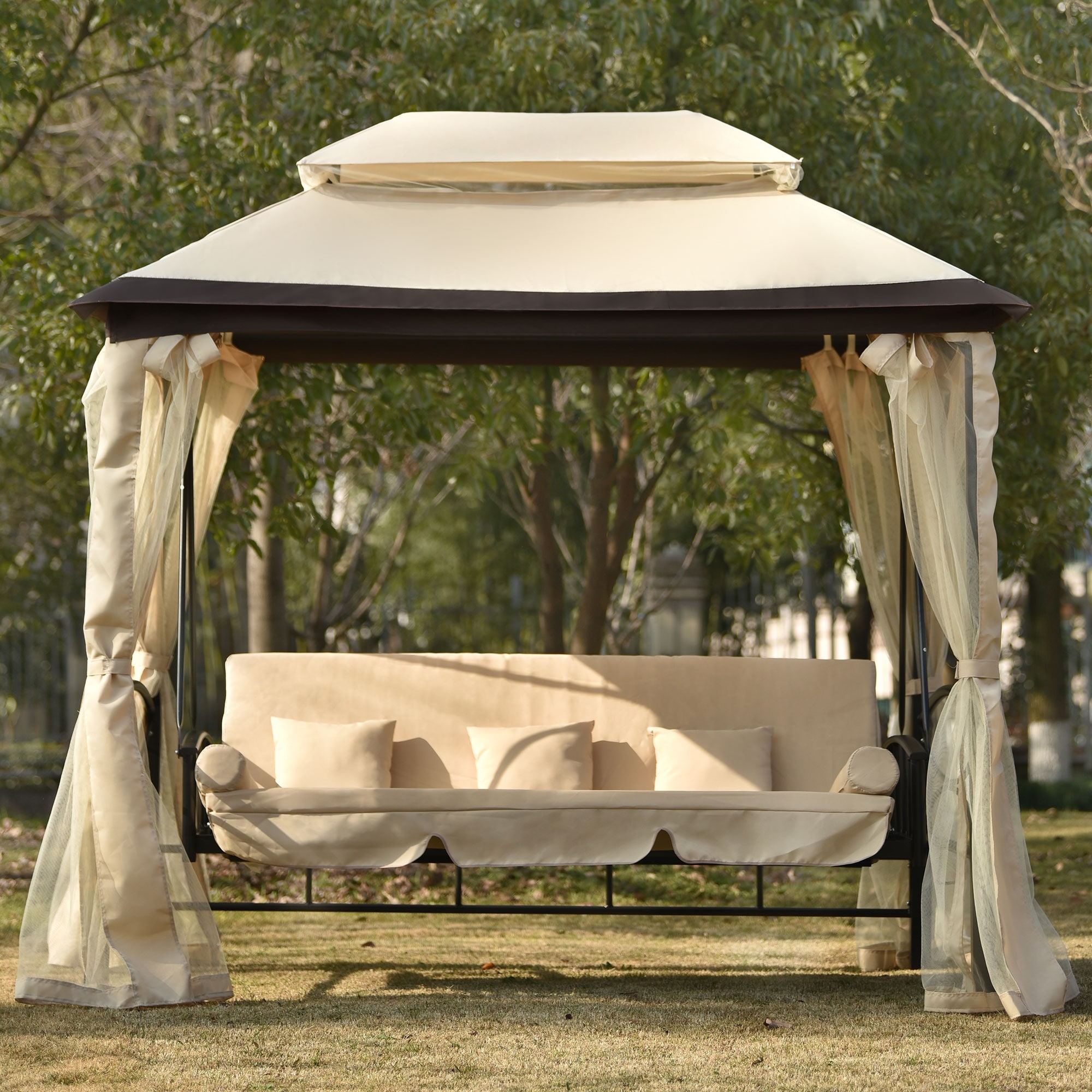 Outdoor patio daybed canopy gazebo swing clearance