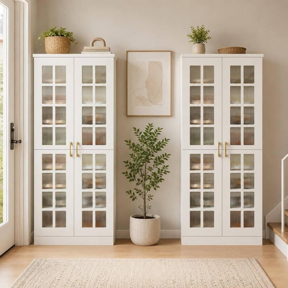 Modern 8-Tier Shoe Storage Cabinet with Doors