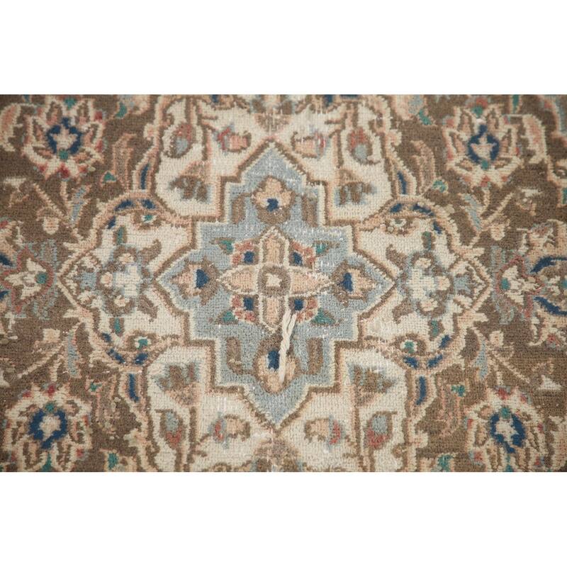Hand Knotted Oriental 100% Wool Carpet Traditional Floral Pink Mashad Area Rug - 12' 5'' X 9' 7''