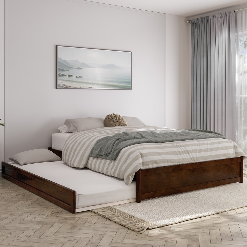 Barcelona Panel Platform Bed with Twin XL Trundle