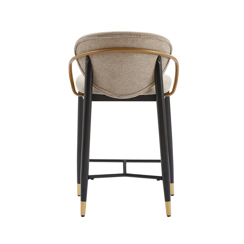 Christopher Knight Home - Mateo Modern Upholstered Counter Stool Set of 2 with Metal Frame and Supportive Back Design