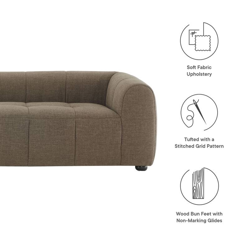 Liana Upholstered Fabric Sofa in Pewter