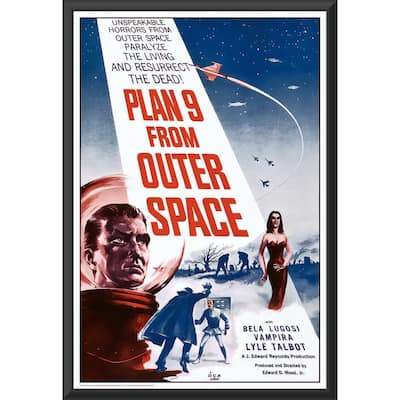 Plan 9 From Outer Space Vintage Movie Poster Framed Art Poster - 24 x 36 Inch