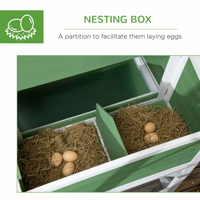 PawHut 49" Small Chicken Coop Hen House with Garden Space, Chicken House Outdoor Run Cage with Weather Protection