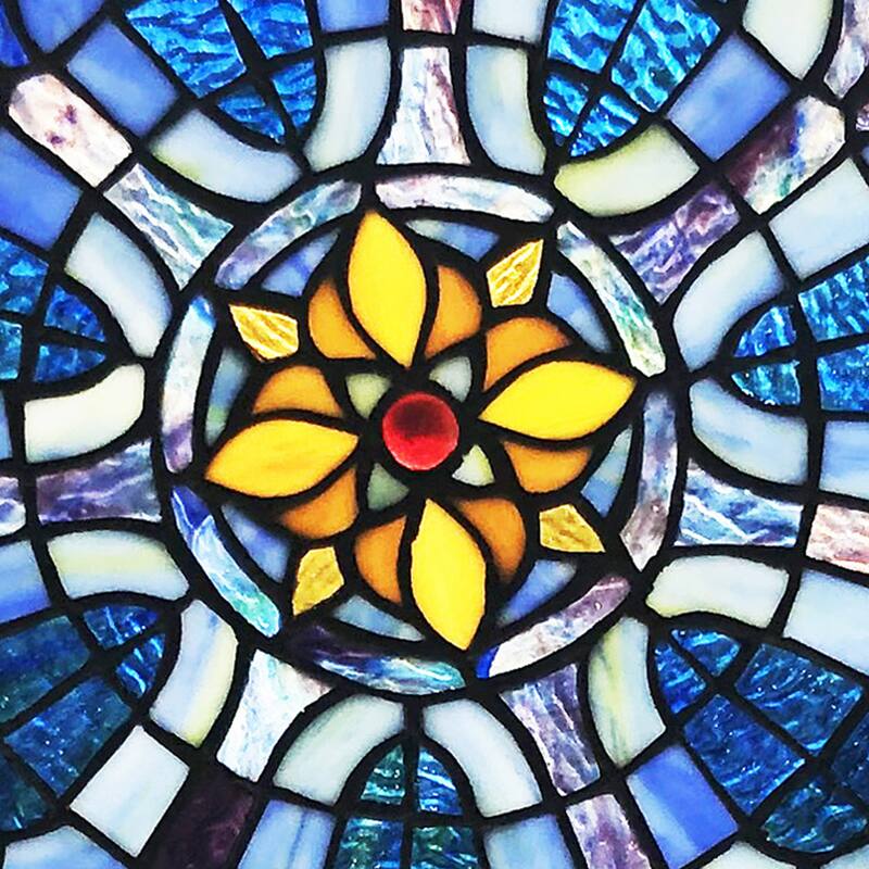 River of Goods 19.5"H Chartres Cathedral Stained Glass Window Panel - 19.5" x 0.15" x 19.5"