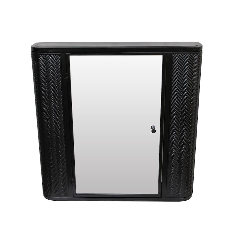Wall-Mounted Bathroom Cabinet with Mirror, Metal Framed Mirrored Door Medicine Cabinet, 2 Inner Shelves for Storage