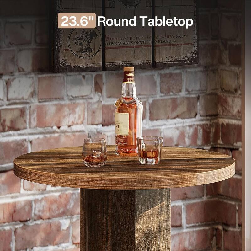 3-Piece Dining Table Set, Small Round Kitchen Table with 2 Chairs for Small Space, Apartment, Bistro