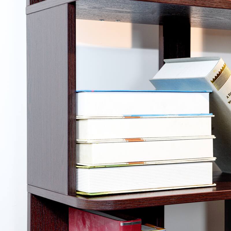 31.5"L X 64.56"H Free Combination Bookshelf Modern 5-Tier Open Storage Bookcase Mdf Wood Display Shelving, Media Storage Shelves