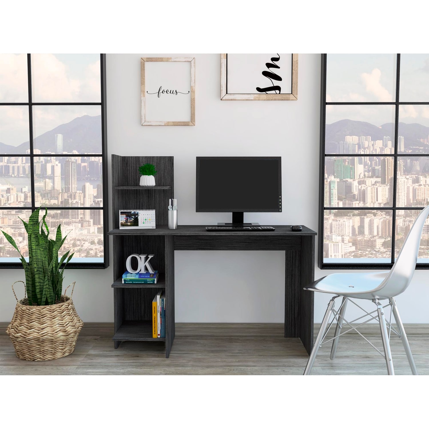 Norvik desk store with shelves