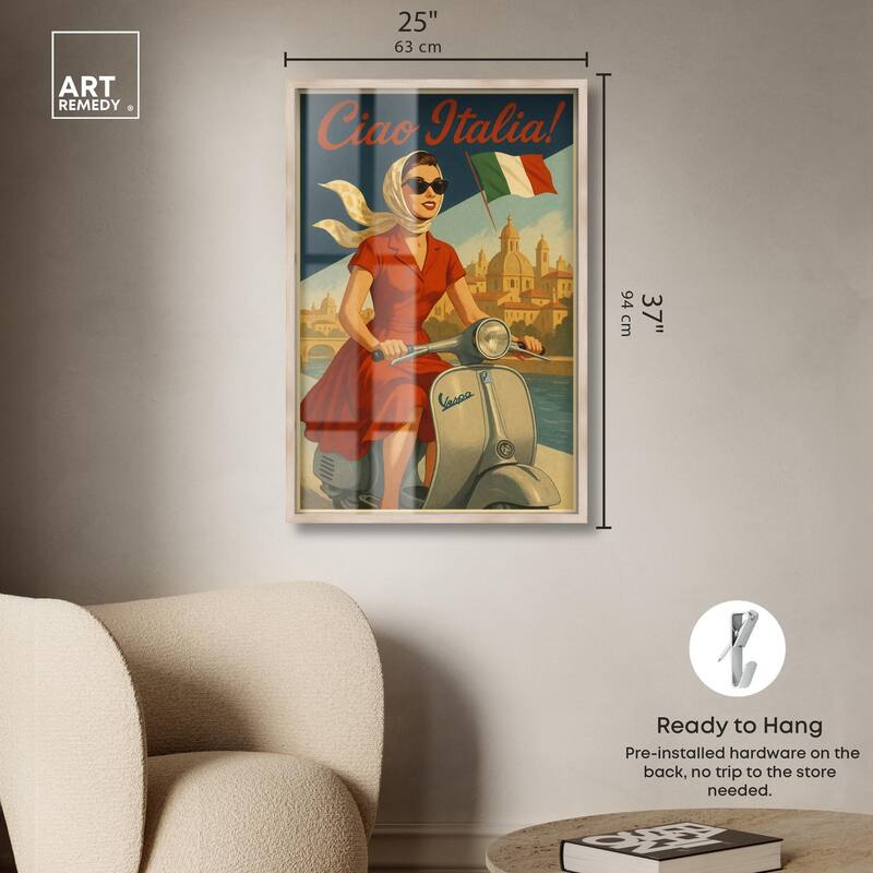 Scooter Italian Travel Shadowbox by Art Remedy