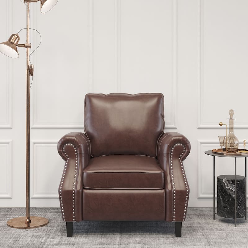 Dark Brown 36.5" PU Upholstered Club Chair