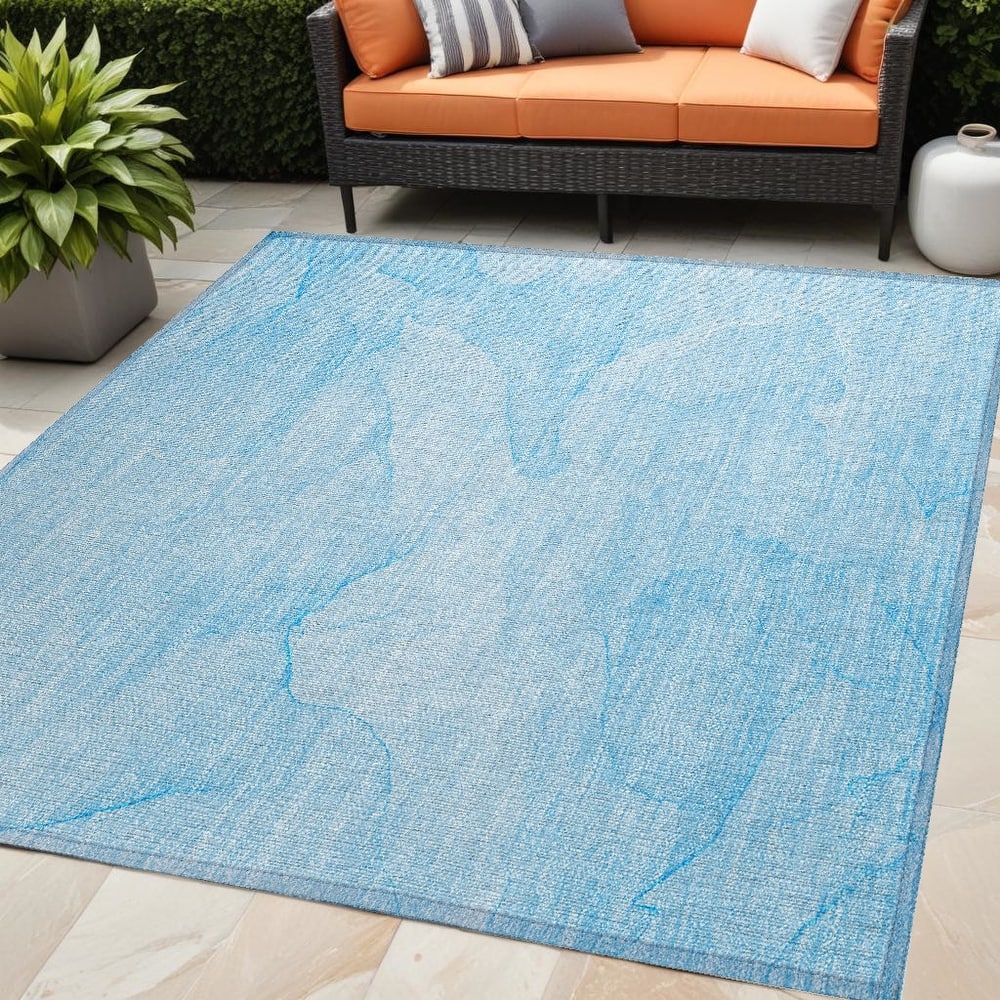 Dava Contemporary Abstract Weather Resistant Classic Meets Modern Outdoor Rug