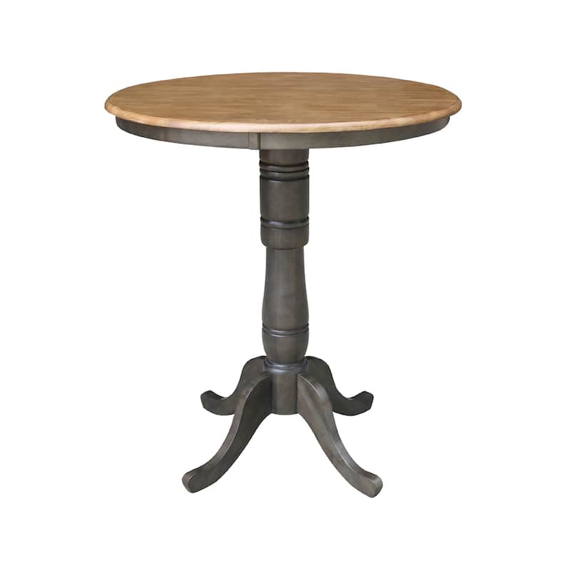 36" Round Top Pedestal Table - Hickory/Washed Coal-41.1"H