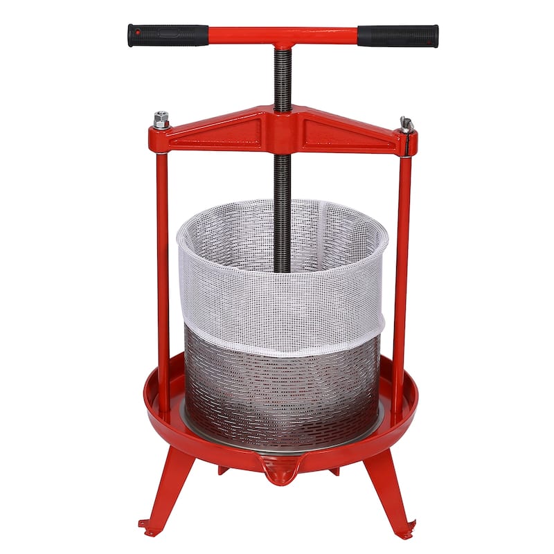 3.69-Gallon Red Stainless Steel Fruit Wine Apple Press Wine Making Instrument - Red