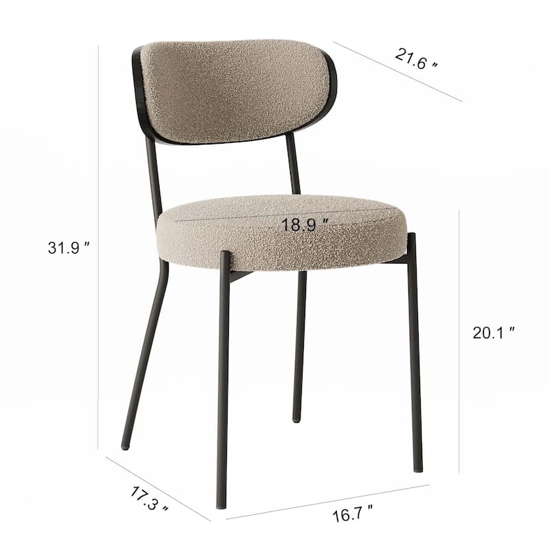 Boucle Kitchen Dining Chair ,Kitchen Dining Room and living room (set of 2)