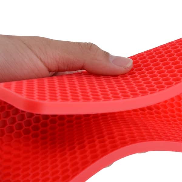 Silicone Honeycomb Designed Antiskid Pad Cup Heat Resistant Mat Red - 7.3  x 7.3 x 0.28(L*W*T) - Bed Bath & Beyond - 17578744